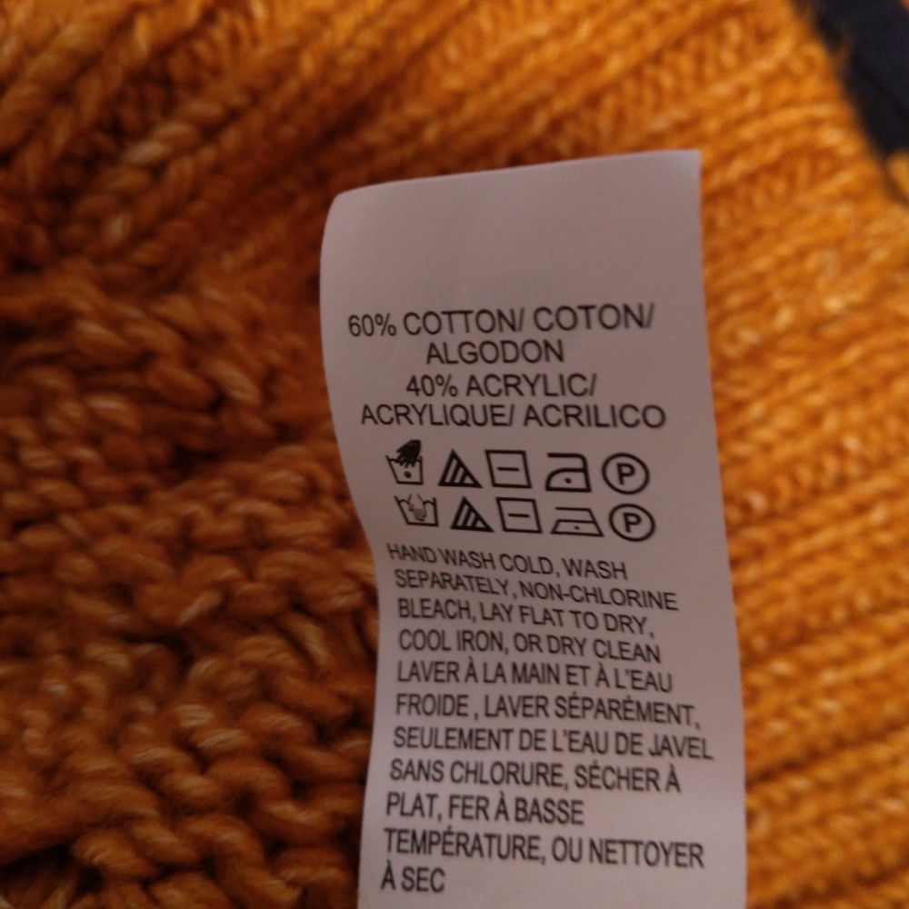 Lucky Brand Mustard Cable Knit Crewneck Sweater - Picture 6 of 6